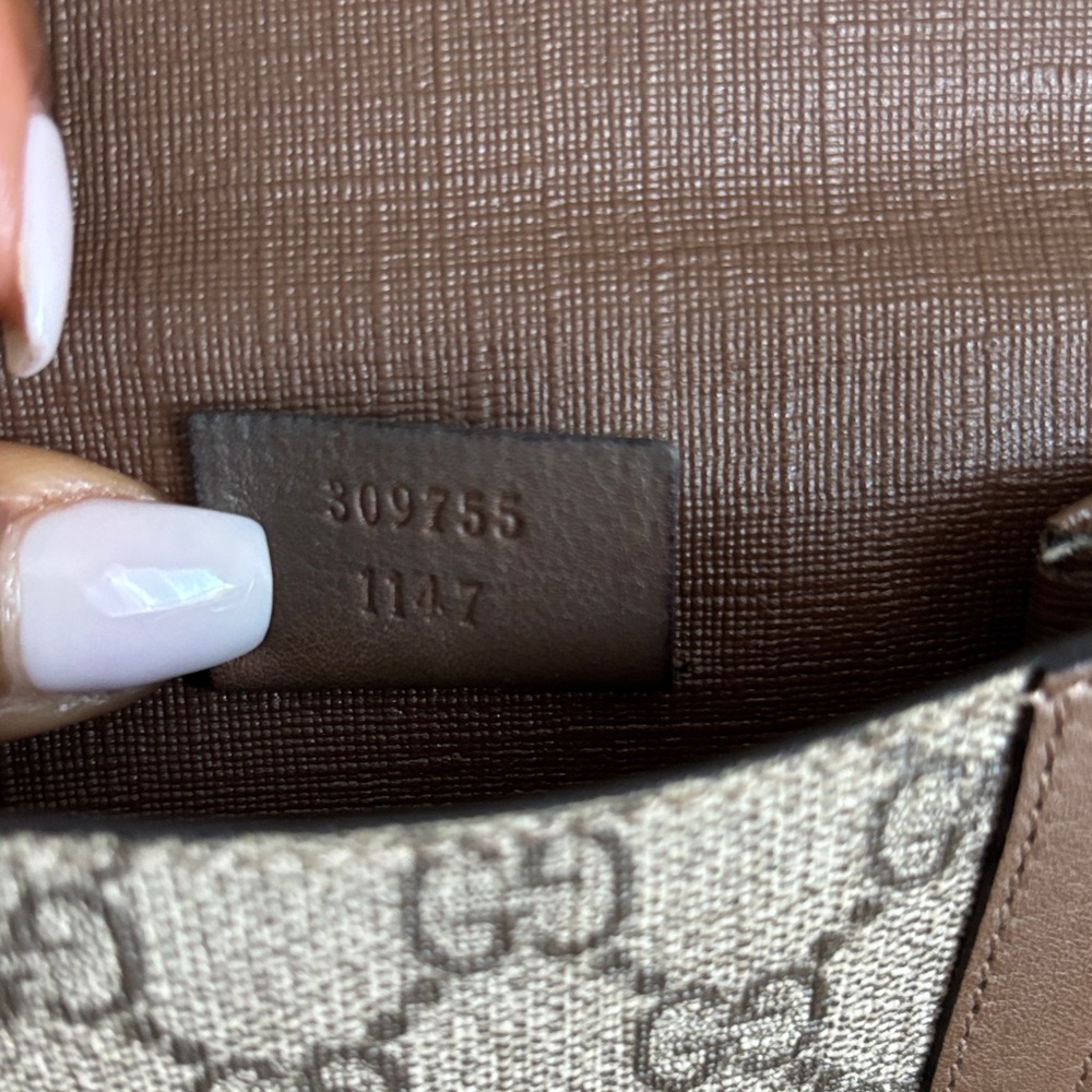 Brown and Gold GUCCI Monogram Wallet - Picture 5 of 13